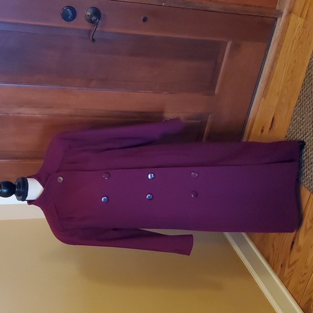 Forstmann Loring wool trenchcoat vintage jacket Marron purple color